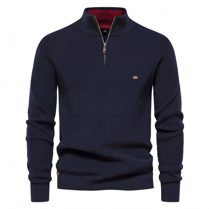 Men’s Solid Colour Quarter Zip Sweater