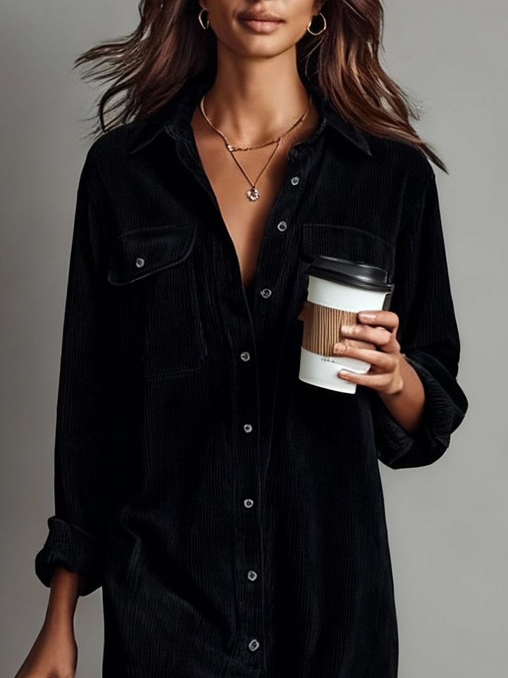 Mila – Loose Corduroy Midi Dress