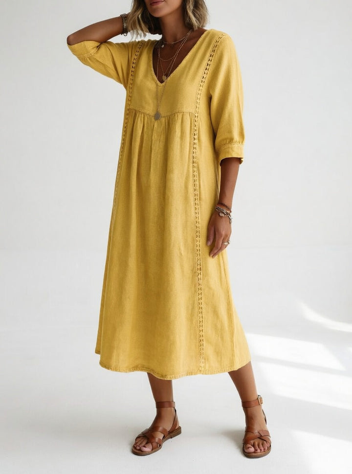 Lioréa™ — Elegant Relaxed Midi Dress
