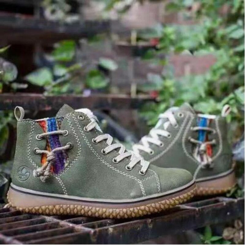 Women's waterproof orthopaedic ankle boots in retro style