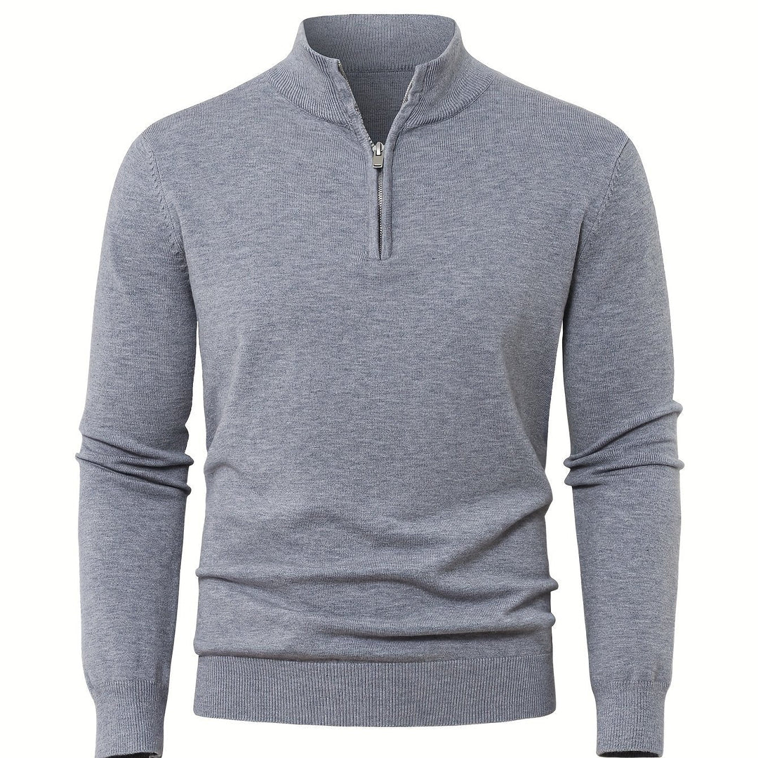Men's Knitted Jumper with Half Zip