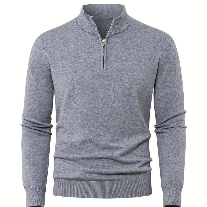 Men's Knitted Jumper with Half Zip