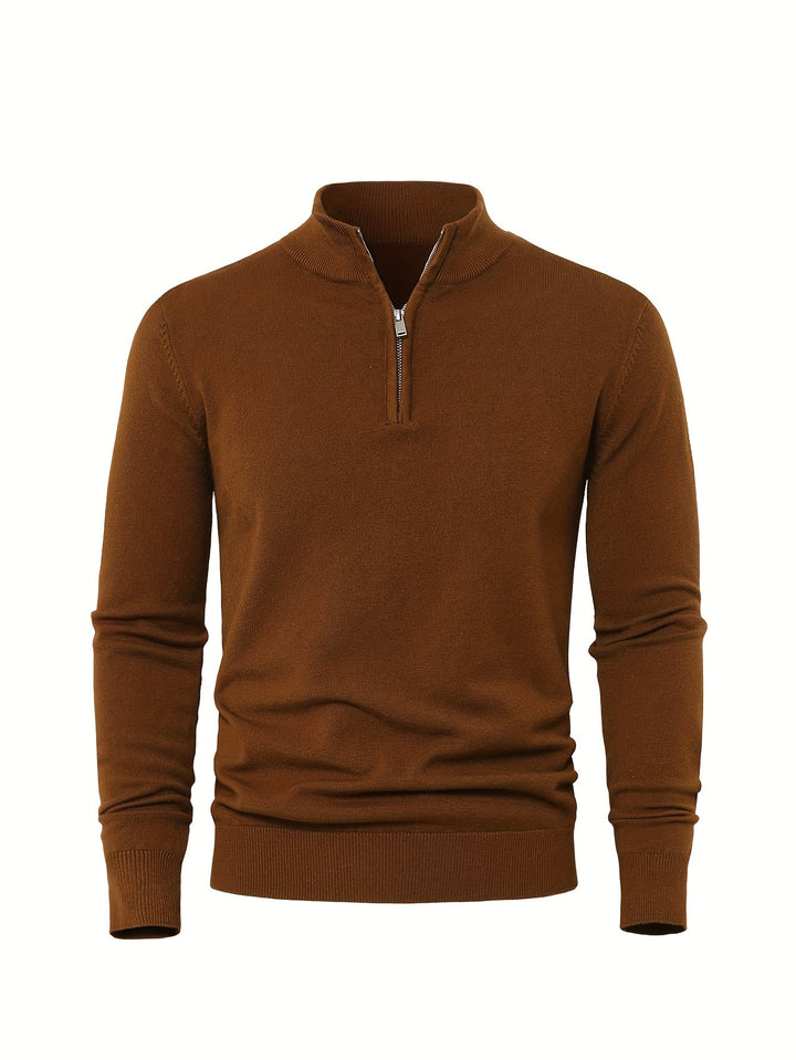 Men's Knitted Jumper with Half Zip