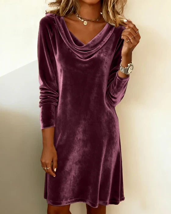 Loose velvet dress for women