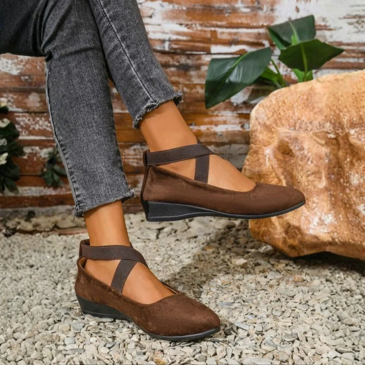 Wedge heeled closed ballerinas