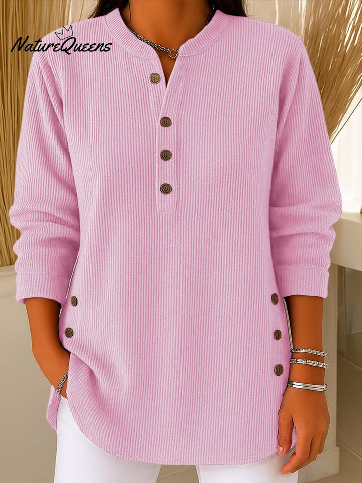 Women's plain knitted jumper, loose fit, long sleeves