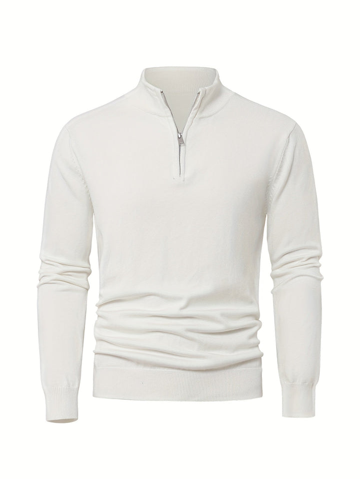 Men's Knitted Jumper with Half Zip