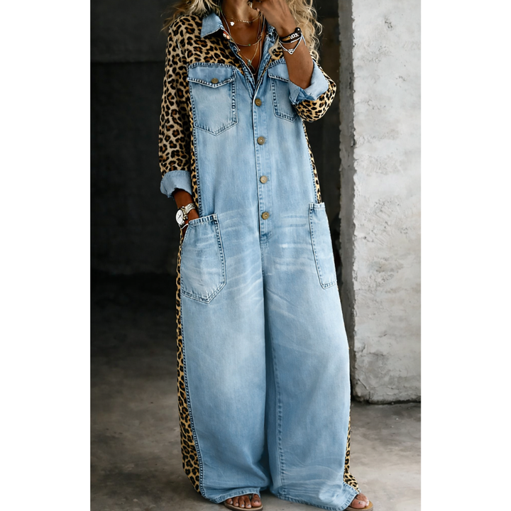 Amanda | One-Piece Denim Jumpsuit with Shirt