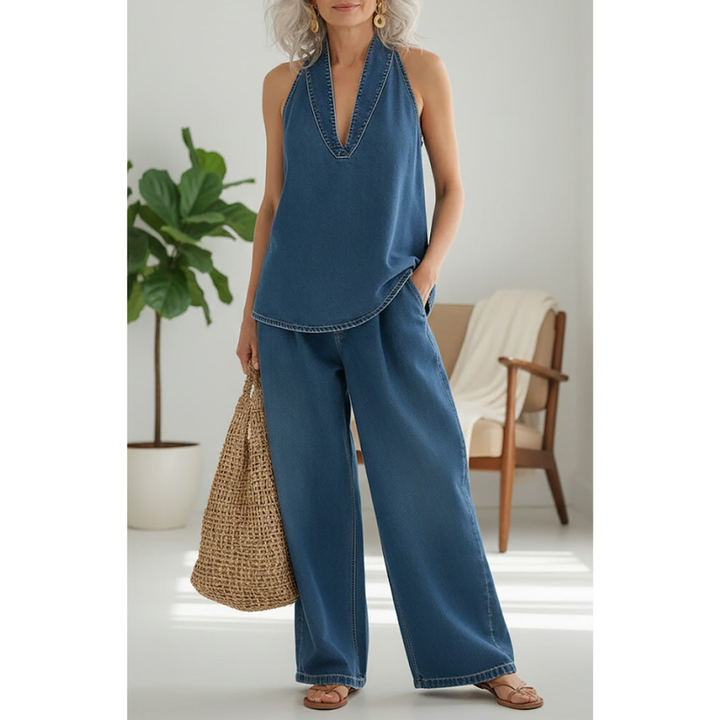 Two-Piece Ivy Set | Vintage Washed Soft Denim Look