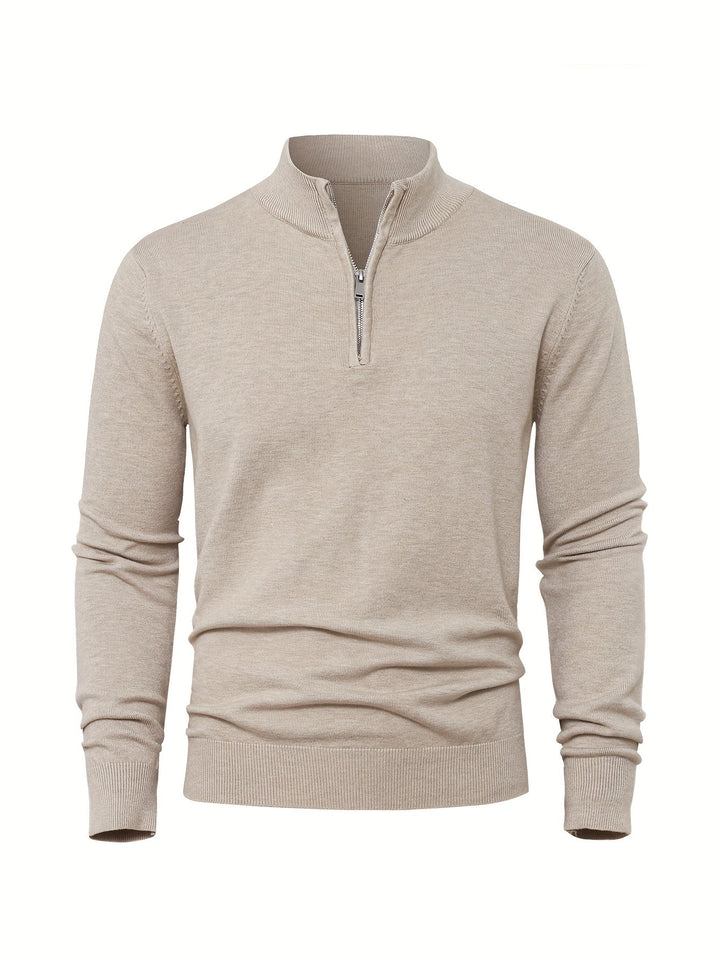 Men's Knitted Jumper with Half Zip