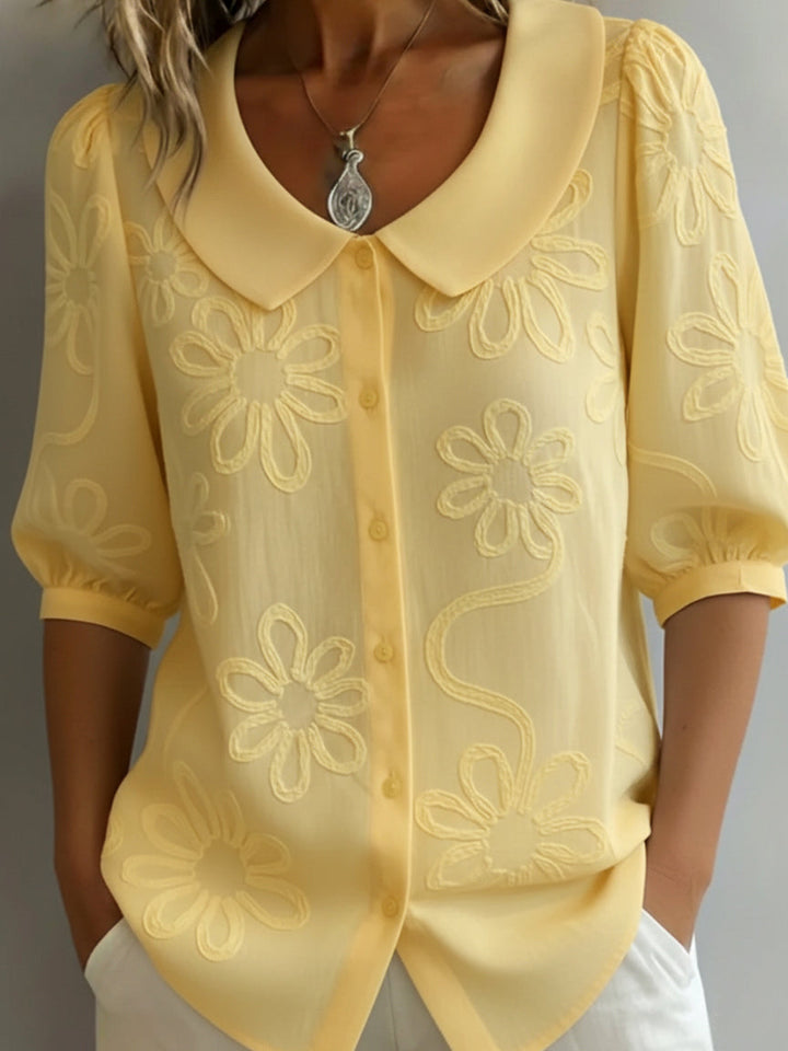 LORETTA | Women's Elegant Floral Lightweight Blouse — Flowy Fit