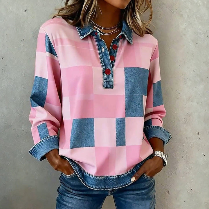 Liorael | Soft Touch Long Sleeve Checked Shirt