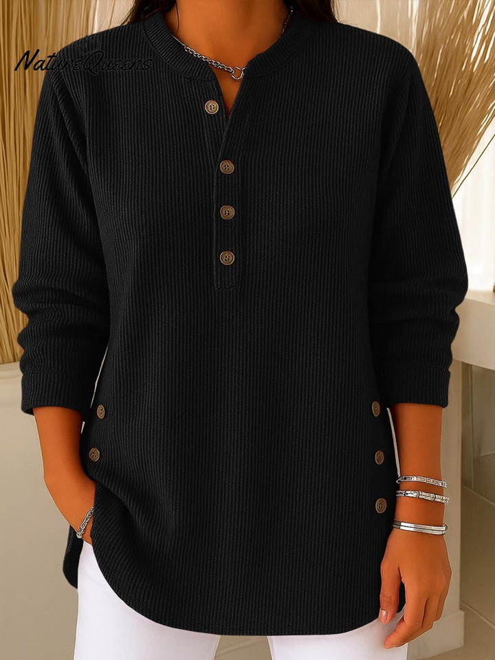 Women's plain knitted jumper, loose fit, long sleeves