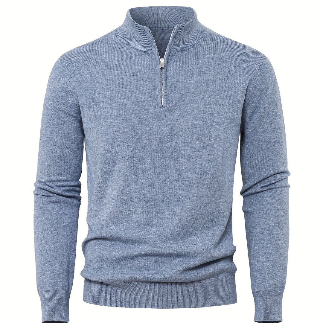 Men's Knitted Jumper with Half Zip