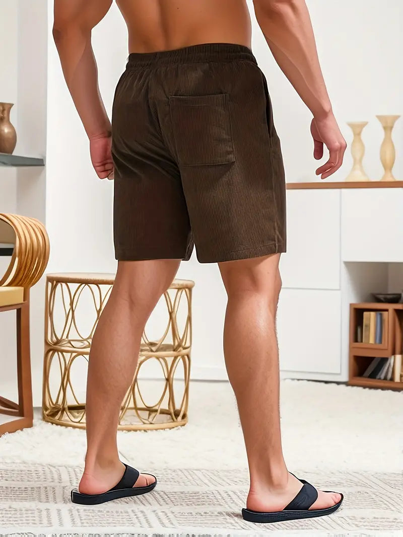 Men's Elastic Waist Corduroy Summer Shorts