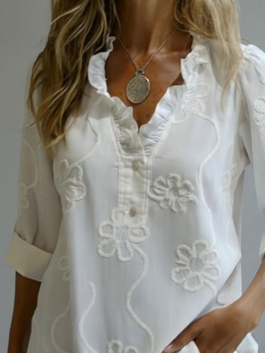 Amelia™ | Embroidered Cotton Blouse