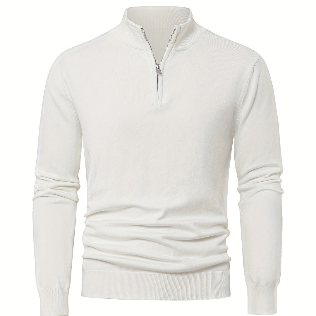 Men's Knitted Jumper with Half Zip