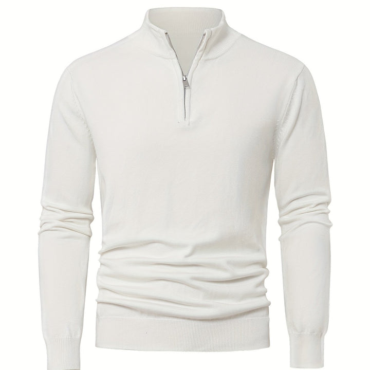 Men's Knitted Jumper with Half Zip