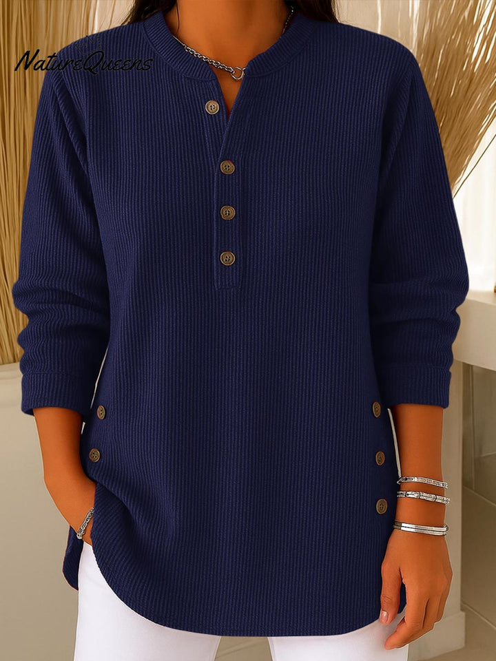 Women's plain knitted jumper, loose fit, long sleeves
