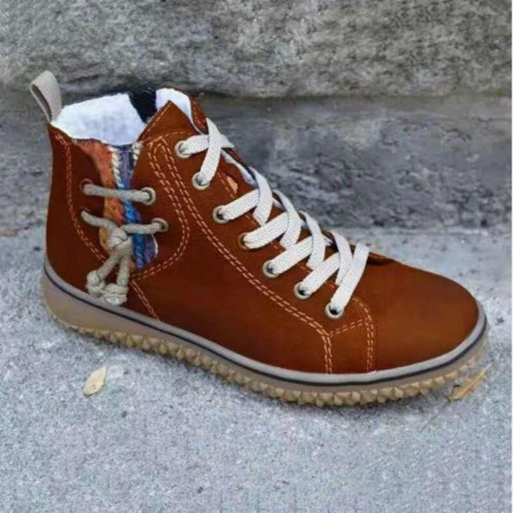 Women's waterproof orthopaedic ankle boots in retro style