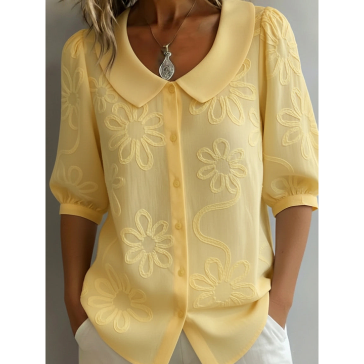 LORETTA | Women's Elegant Floral Lightweight Blouse — Flowy Fit