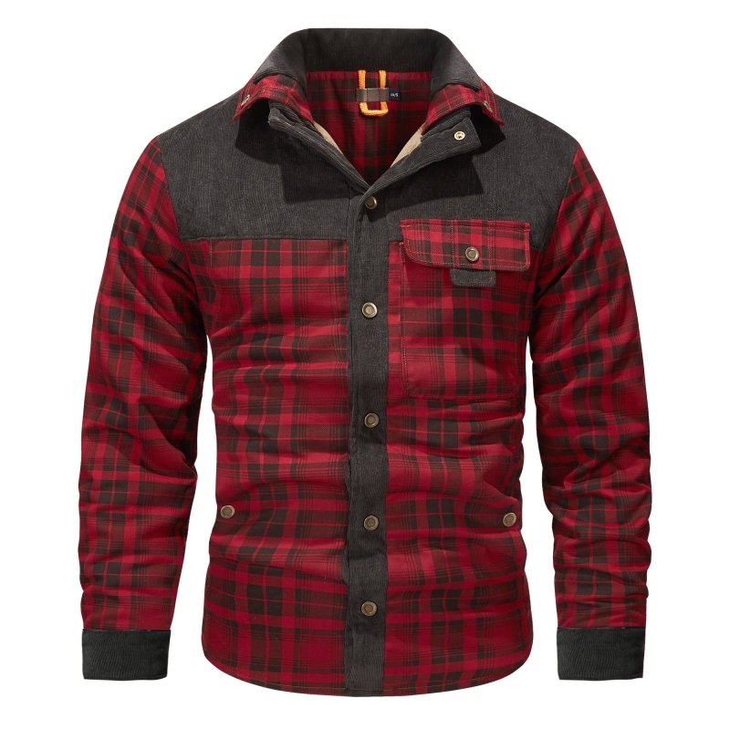 Men's Jacket | Plaid Button Front