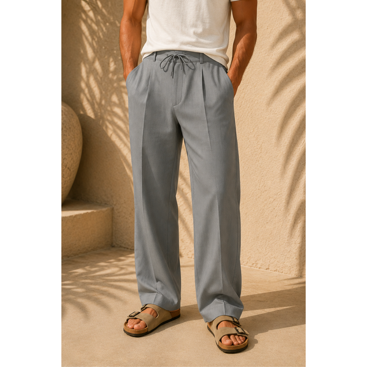 Turin | Straight Trousers in Cotton and Linen