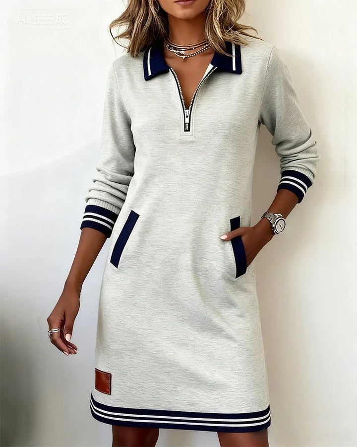 Sylvie | Chic Cotton Dress with Long Sleeves