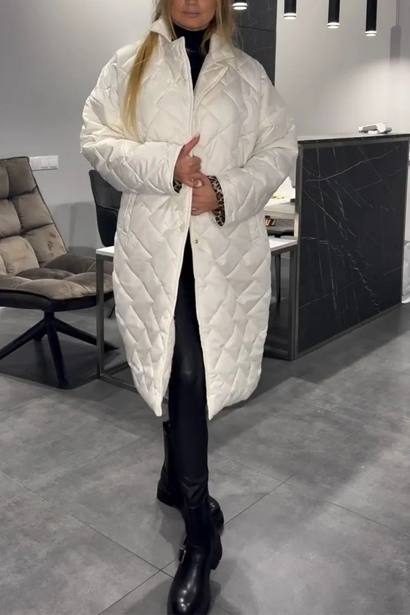 Ofira – Reversible quilted coat with leopard print lining