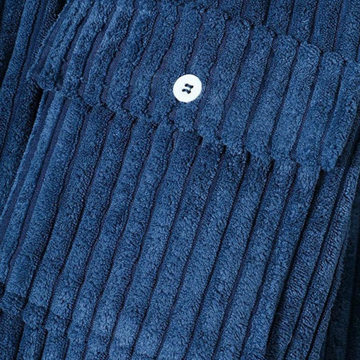 Stylish Dark Blue Casual Corduroy Overshirt for Men