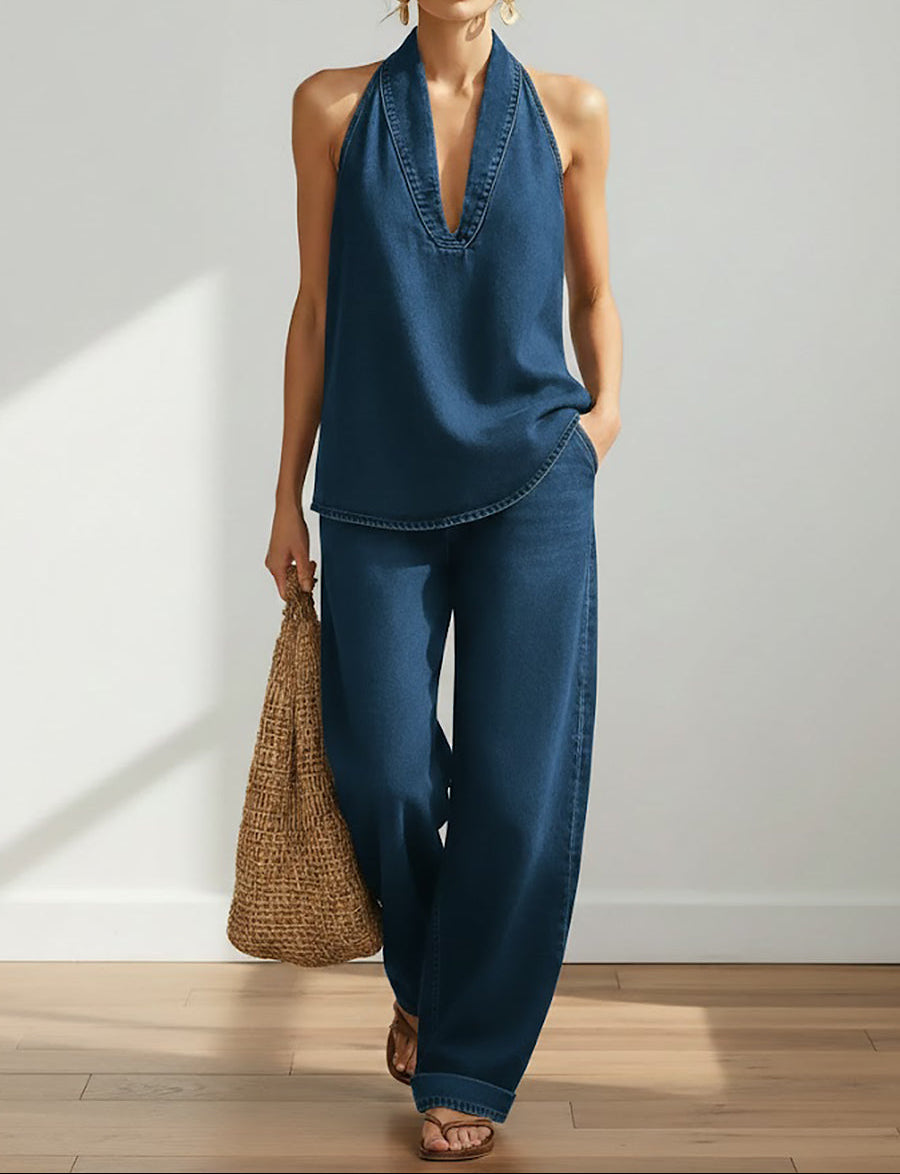 Two-Piece Ivy Set | Vintage Washed Soft Denim Look