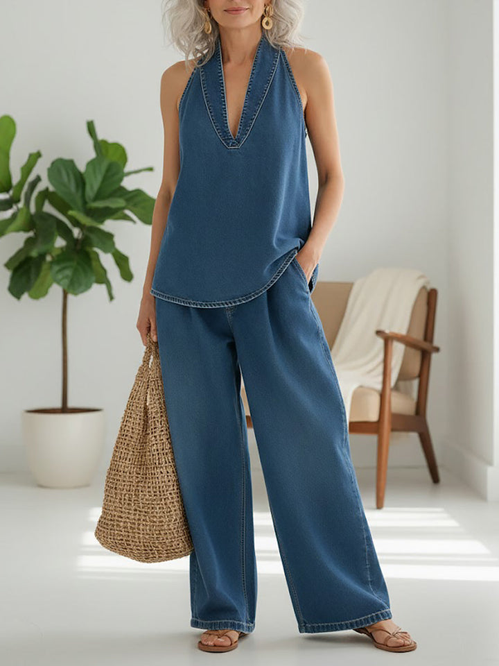 Two-Piece Ivy Set | Vintage Washed Soft Denim Look