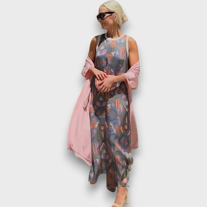 Lindiwe – Elegant Maxi Dress with Cardigan