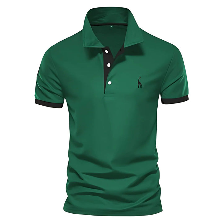 Liam™ | Polo Shirt with Button Placket and Contrast Details