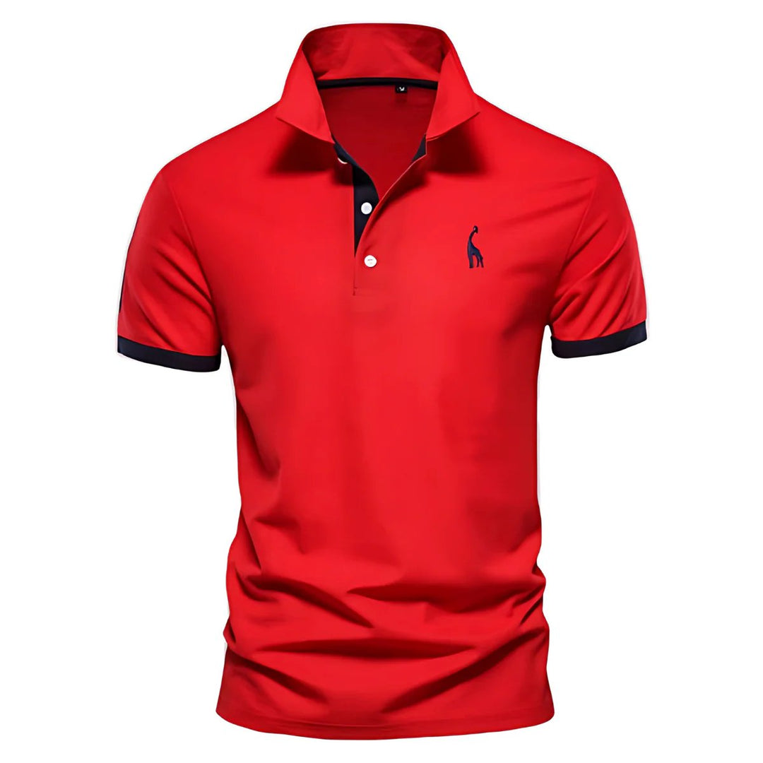 Liam™ | Polo Shirt with Button Placket and Contrast Details