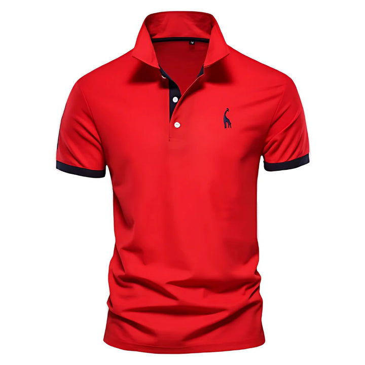 Liam™ | Polo Shirt with Button Placket and Contrast Details