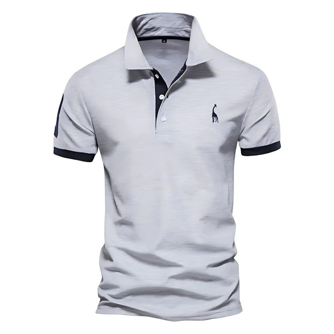 Liam™ | Polo Shirt with Button Placket and Contrast Details