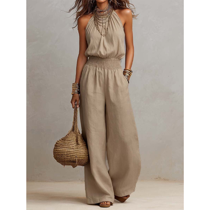 VALERIA | Halter Neck Wide-Leg Jumpsuit