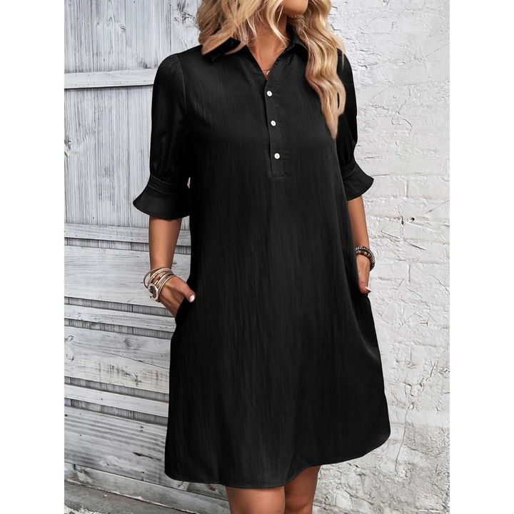 Rosalyn | Relaxed Ruffle-Sleeve Shirt Dress